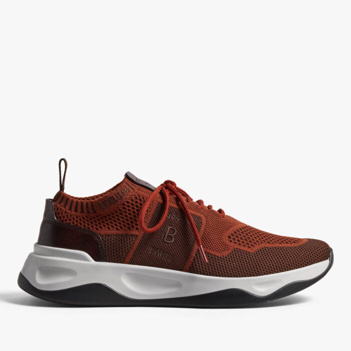 BASKETS BERLUTI SHADOW VENEZIA EN MAILLE STRETCH EN ORANGE