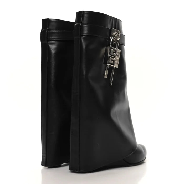 BOTTINES GIVENCHY SHARK LOCK MOYEN EN NOIR