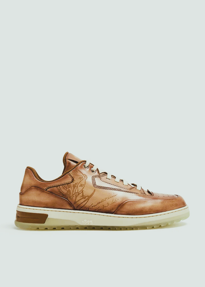 BASKETS BERLUTI PLAYOFF EN CUIR DE VEAU VENEZIA EN MARRON CHOCOLAT