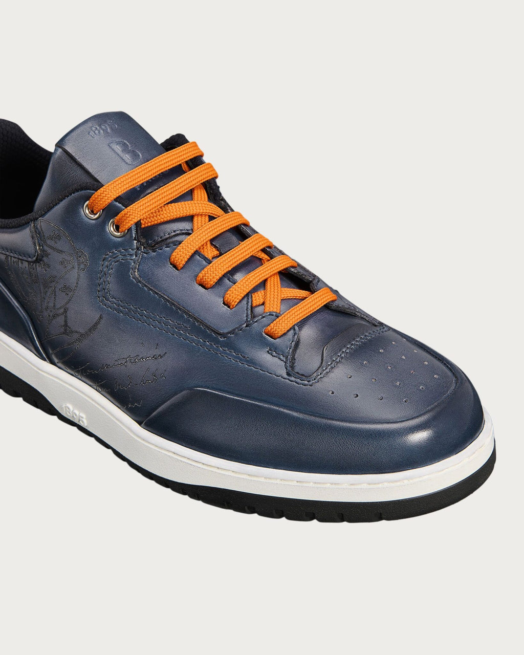 BASKETS BERLUTI PLAYOFF EN CUIR DE VEAU VENEZIA EN BLEU MINERAL