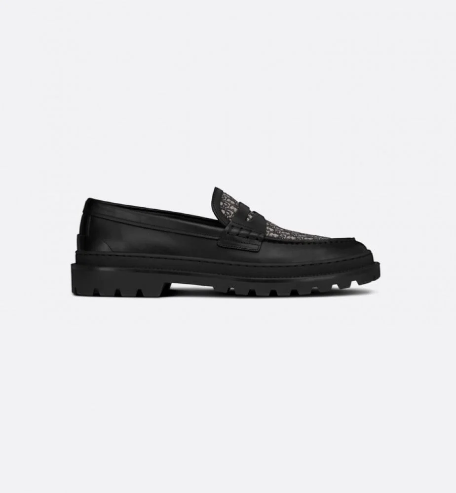 MOCASSINS DIOR EXPLORER JACQUARD OBLIQUE EN NOIR/BLANC