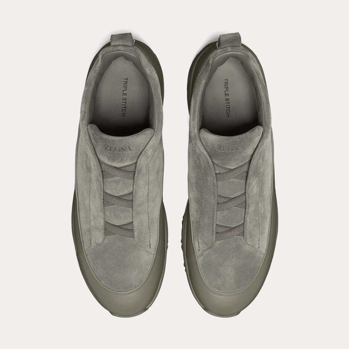 Espadrilles Zegna - Triple Stitch™ - Monte en Cuir et Veau Velours - Gris