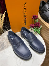 Mocassins Louis Vuitton - Major - Cuir lisse - Bleu Marine