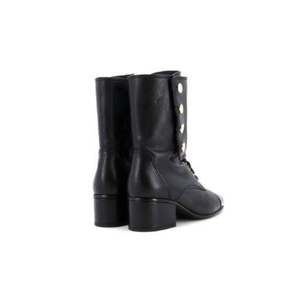BOTTINES CHENEL AVEC BOUTON LOGO EN NOIR