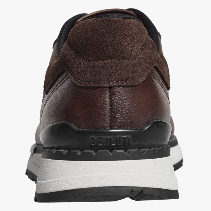 BASKETS FAST BERLUTI TRACK EN CUIR DE VEAU EN MARRON CAFE