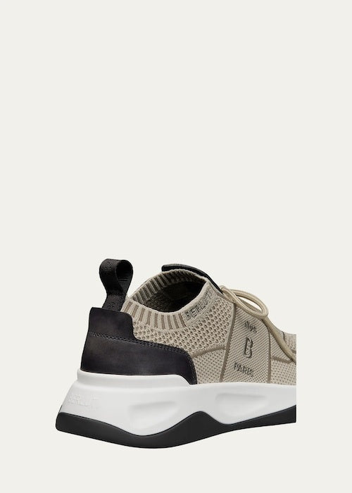 BASKETS BERLUTI SHADOW VENEZIA EN MAILLE STRETCH CUIR EN BLANC CASSE