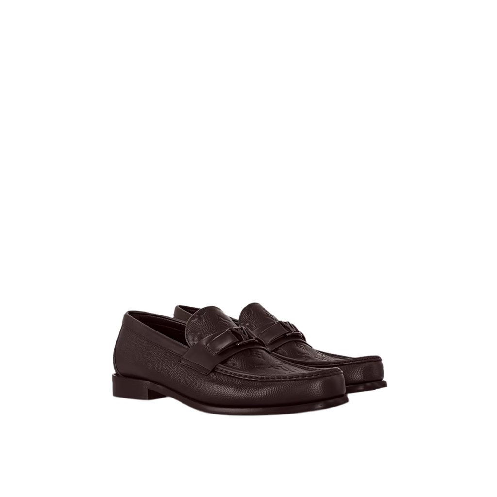MOCASSIN LV MAJOR AU MOTIF MONOGRAM EMBLEMATIQUE EN MOKA