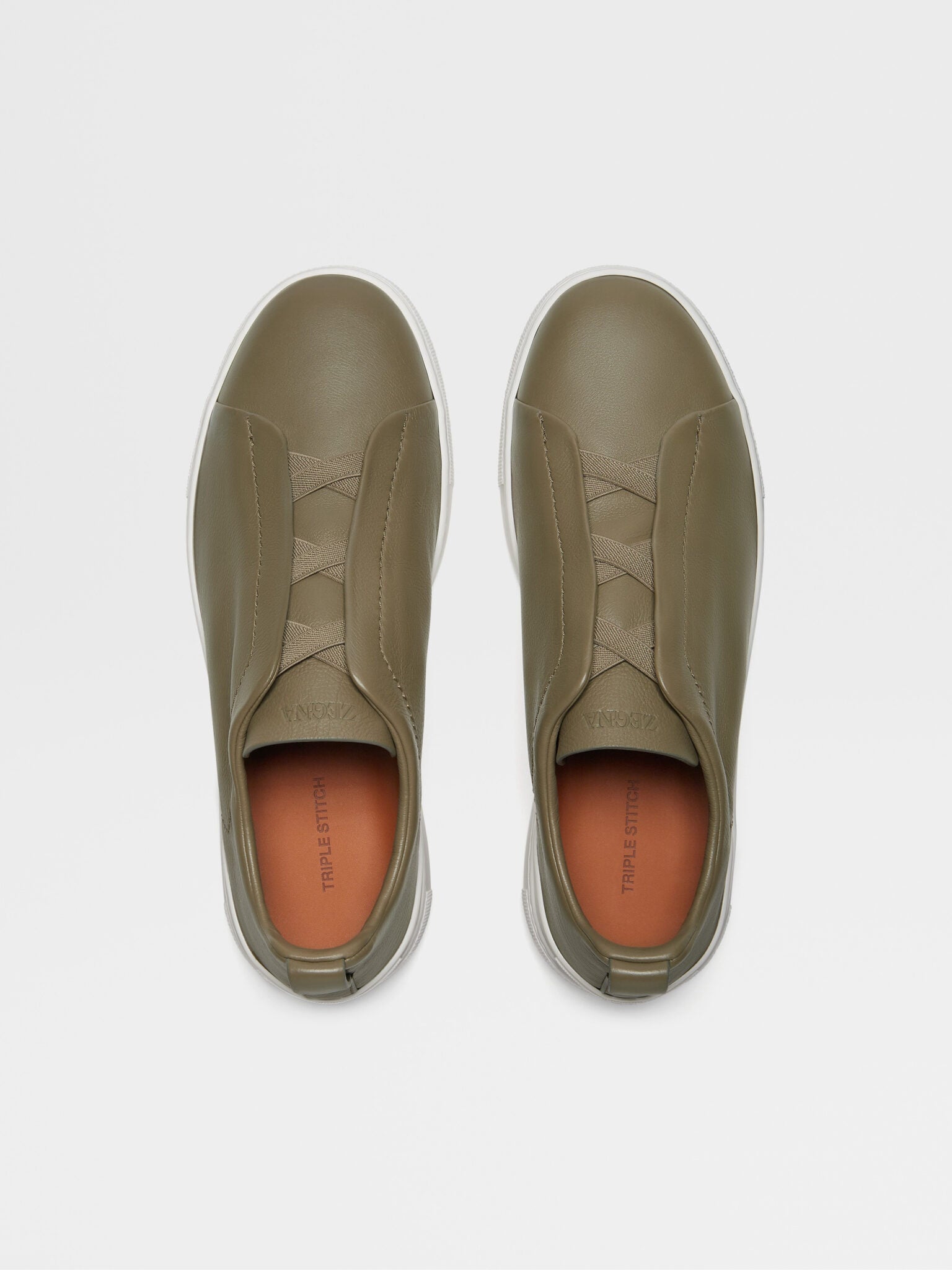 BASKETS ZEGNA TRIPLE STITCH™ SECONDSKIN EN VERT OLIVE
