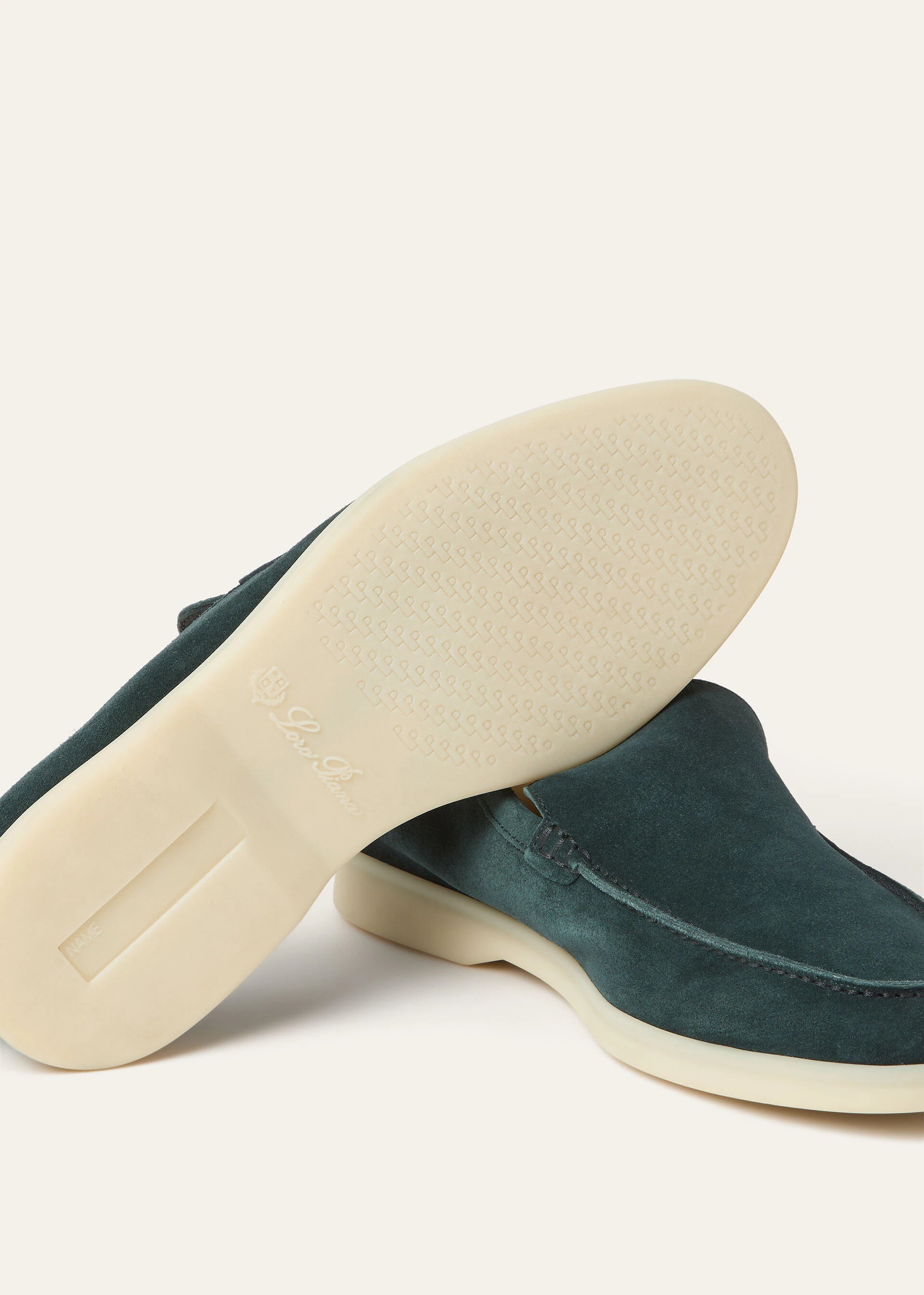 Loro piana Mocassins summer walk vert fonce
