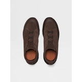 Espadrilles Zegna - Triple Stitch™ - Monte en Cuir et Veau Velours Marron Foncé