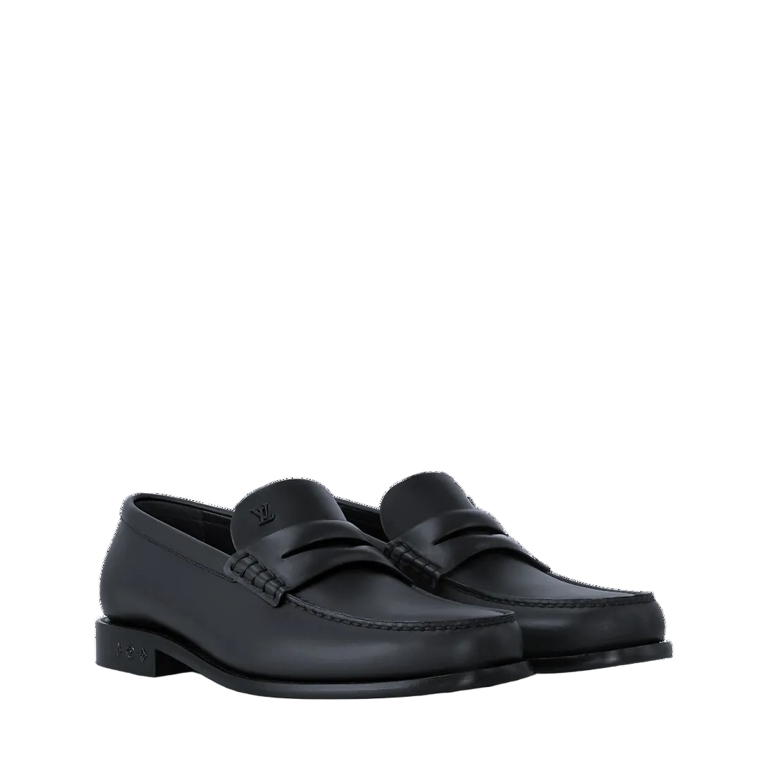 MOCASSIN LOUIS VUITTON « LOUIS » EN NOIR BRILLANT