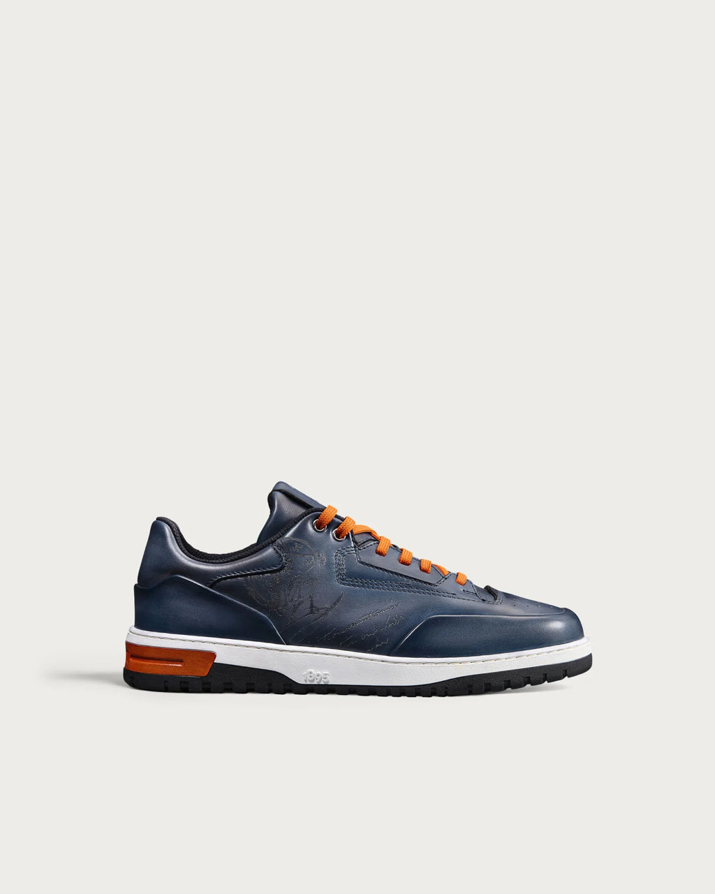 BASKETS BERLUTI PLAYOFF EN CUIR DE VEAU VENEZIA EN BLEU MINERAL
