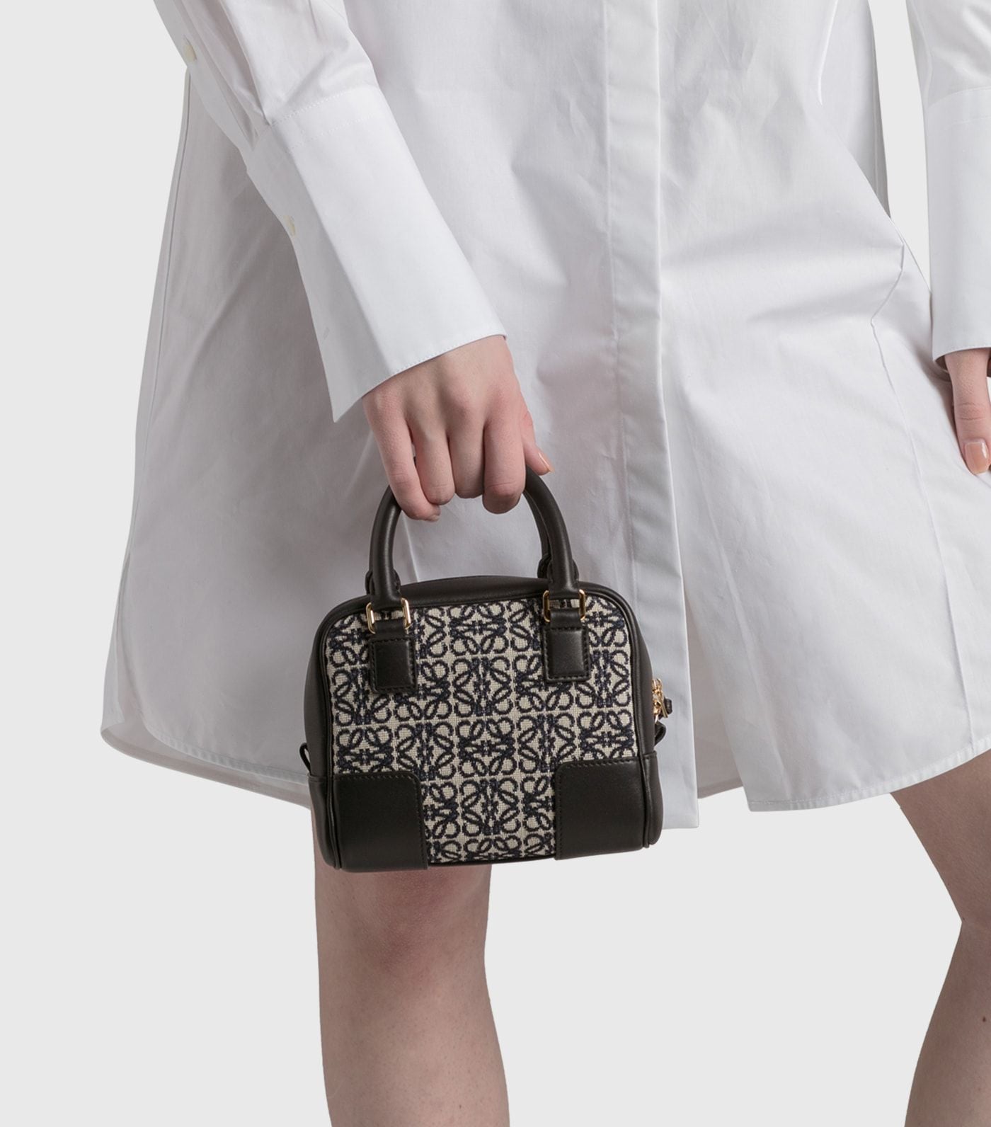 AMAZONA 23 BAG IN ANAGRAM JACQUARD AND CALFSKIN IN NAVY