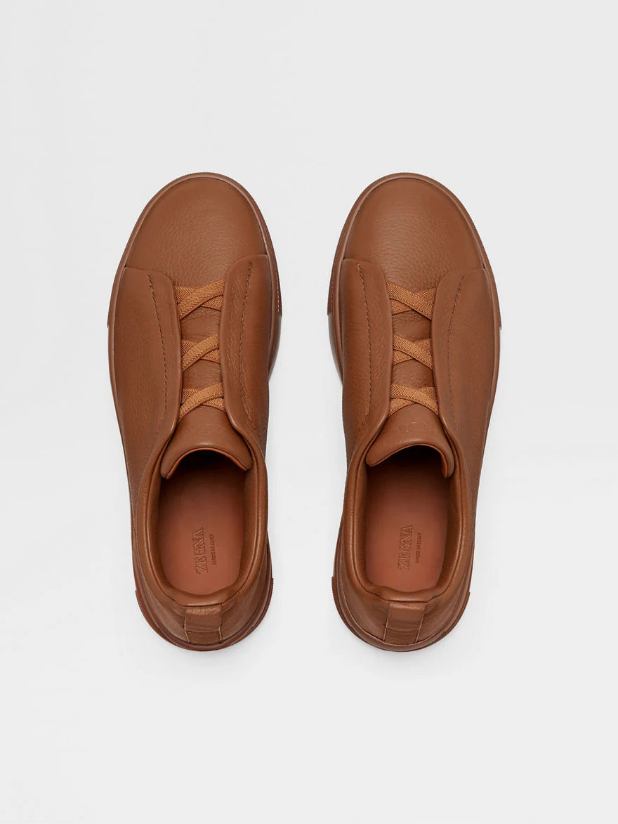 BASKETS TRIPLE STITCH™ EN CUIR DE CERF FOLIAGE FONCÉ