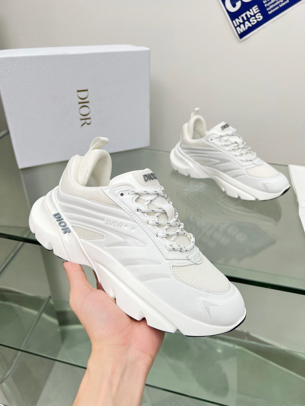 SNEAKER DIOR B44 BLADE A MAILLE BLANC 2025