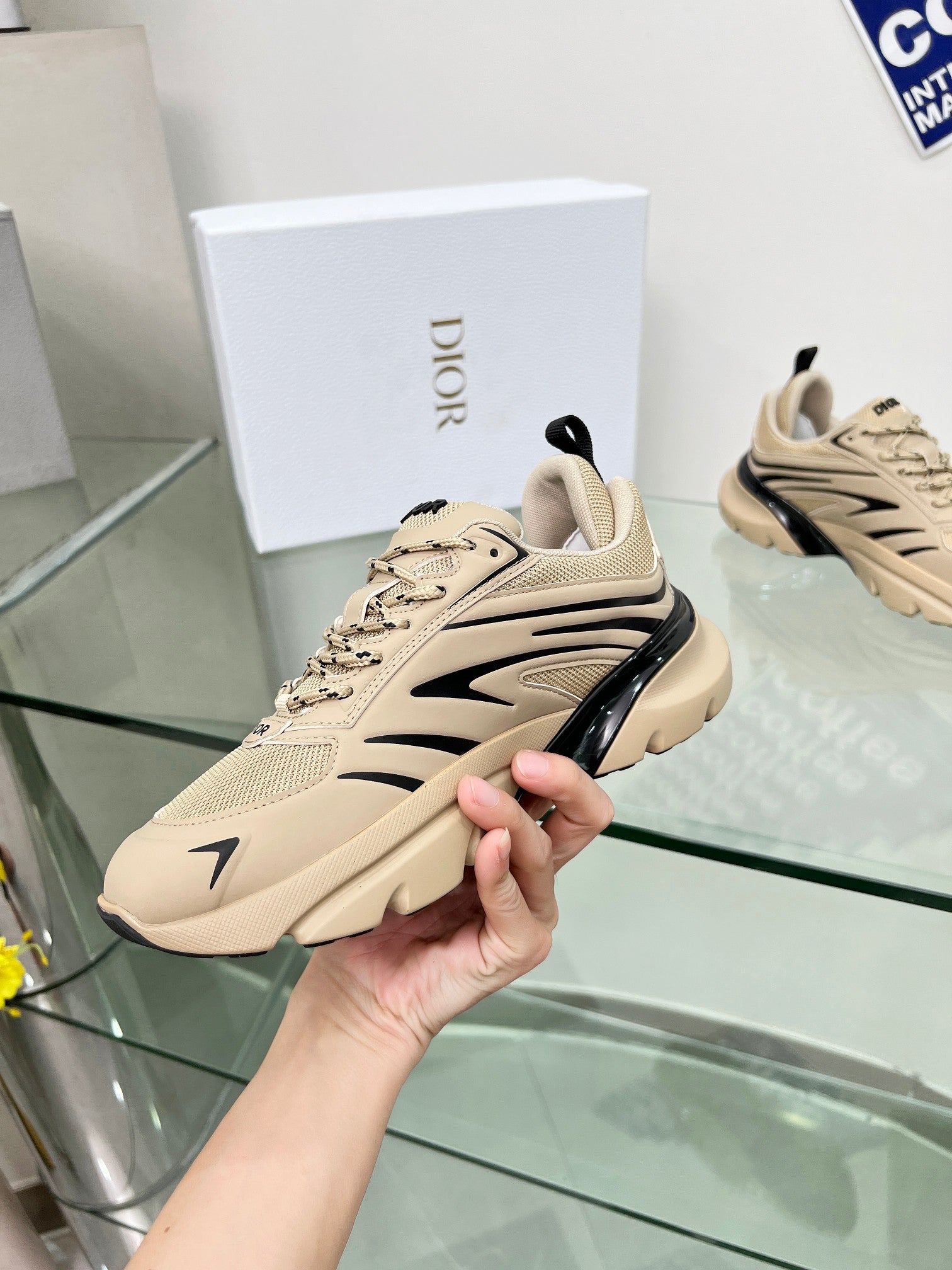 SNEAKER DIOR B44 BLADE A MAILLE BEIGE 2025