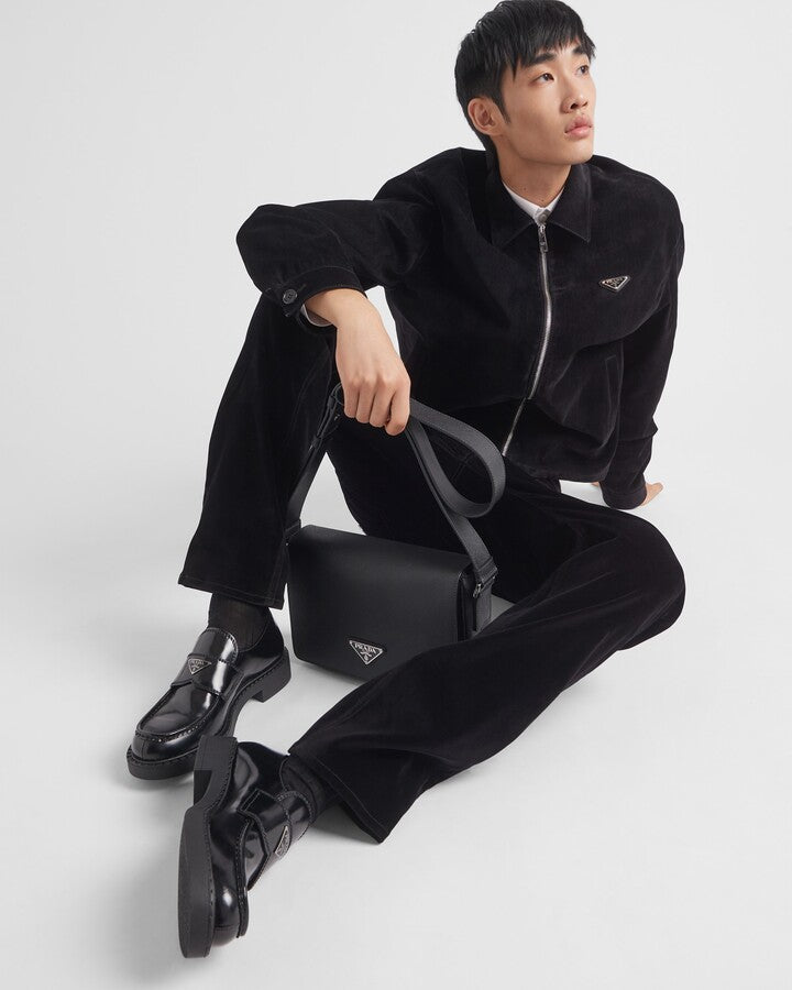 Prada Chocolate brushed leather loafers